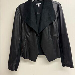 Bar III Black Leather Jacket